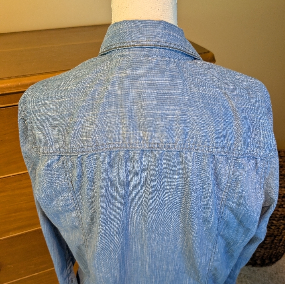 Surplus Custom Co. Mens Western Double Pocket Blue Button Down - Picture 7 of 10